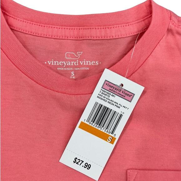 VINEYARD VINES Kids Short Sleeve Whale Pocket Tee Small NWT - Picture 3 of 6
